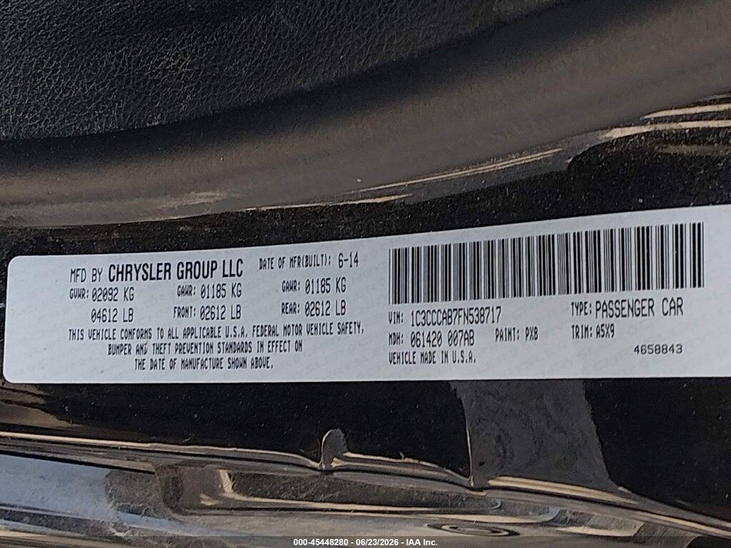 1C3CCCAB7FN538717 2015 CHRYSLER 200 photo no. 9