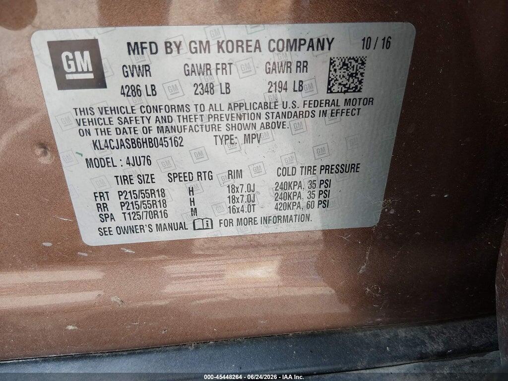 KL4CJASB6HB045162 2017 BUICK ENCORE photo no. 9