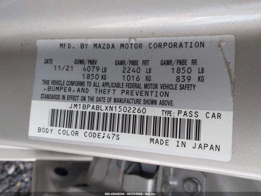 JM1BPABLXN1502260 2022 MAZDA MAZDA3 photo no. 9