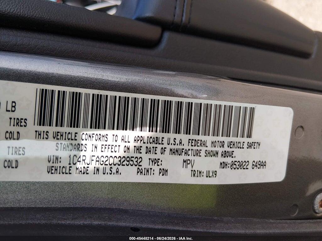 1C4RJFAG2CC329532 2012 JEEP GRAND CHEROKEE photo no. 9