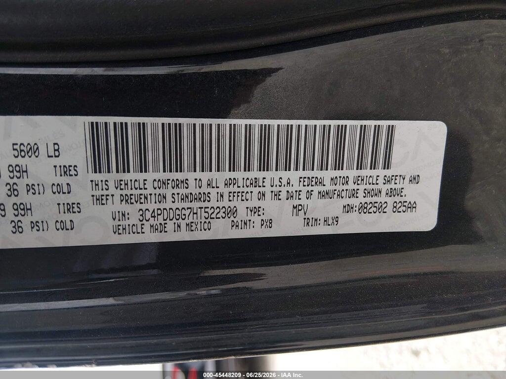 3C4PDDGG7HT522300 2017 DODGE JOURNEY photo no. 9