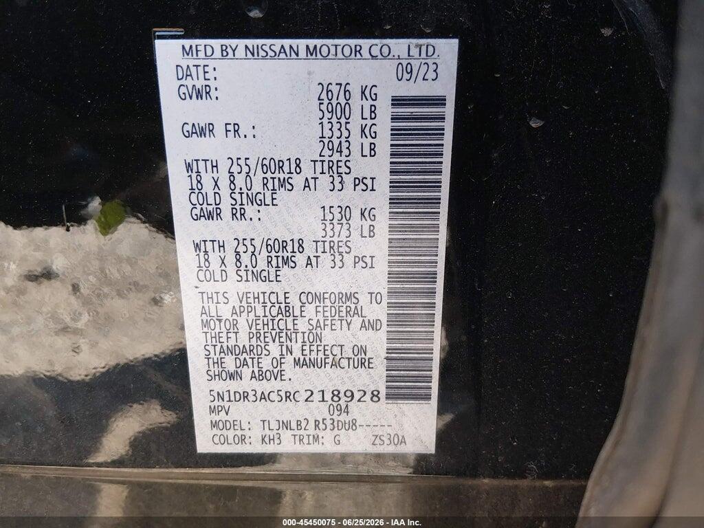 5N1DR3AC5RC218928 2024 NISSAN PATHFINDER photo no. 9