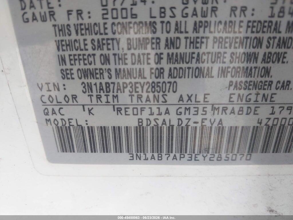 3N1AB7AP3EY285070 2014 NISSAN SENTRA photo no. 9
