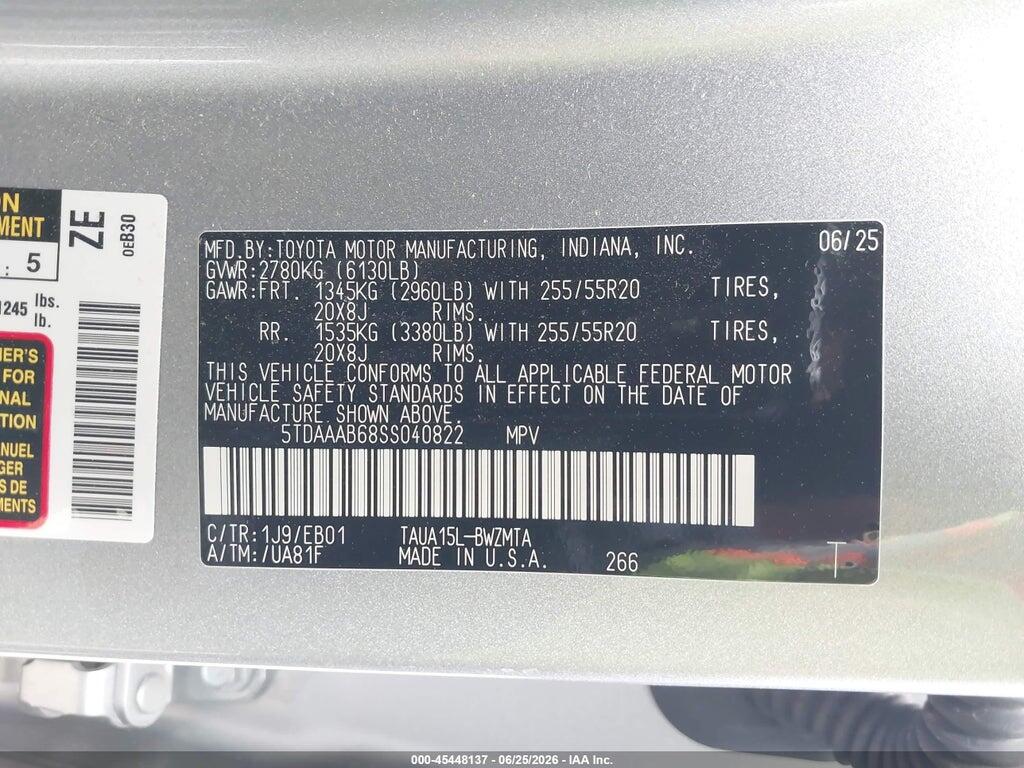 5TDAAAB68SS040822 2025 LEXUS TX 350 photo no. 9