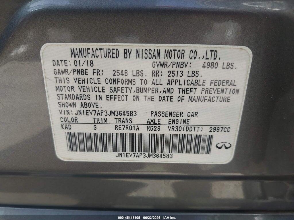 JN1EV7AP3JM364583 2018 INFINITI Q50 photo no. 9