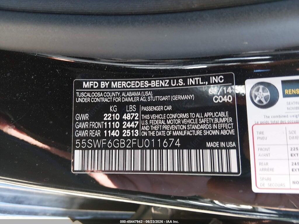 55SWF6GB2FU011674 2015 MERCEDES-BENZ C 400 photo no. 9