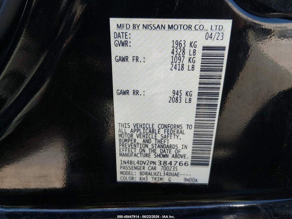 1N4BL4DV2PN384766 2023 NISSAN ALTIMA photo no. 9