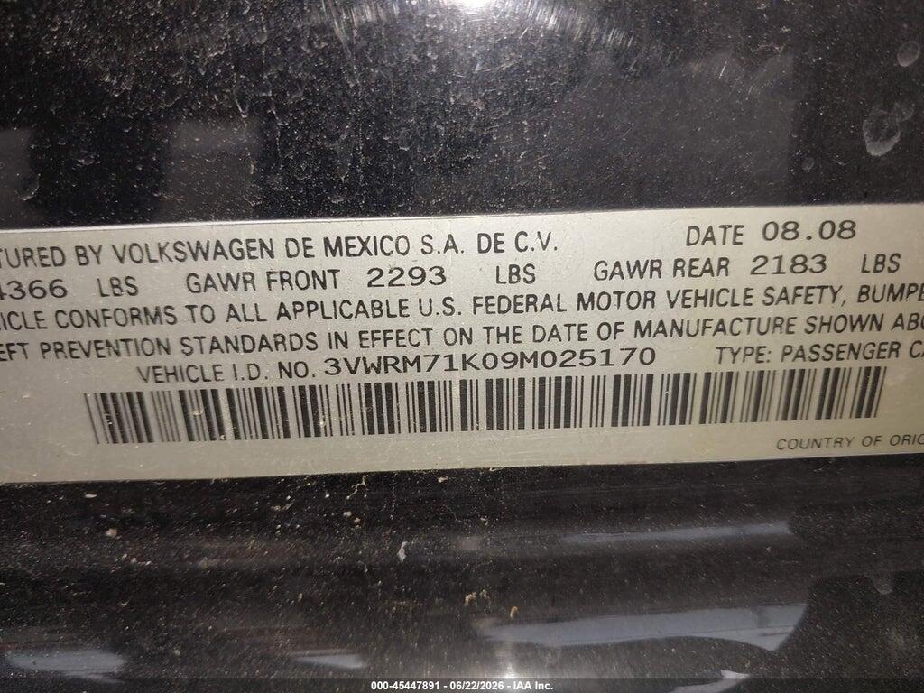 3VWRM71K09M025170 2009 VOLKSWAGEN JETTA photo no. 9