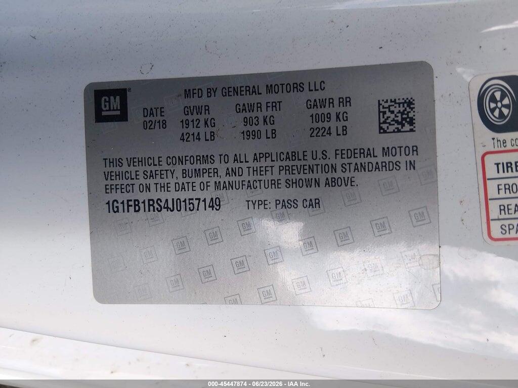 1G1FB1RS4J0157149 2018 CHEVROLET CAMARO photo no. 9