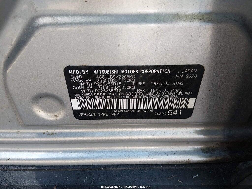 JA4AD3A35LJ000426 2020 MITSUBISHI OUTLANDER photo no. 9