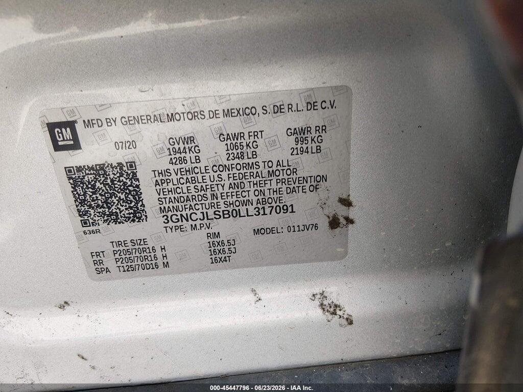 3GNCJLSB0LL317091 2020 CHEVROLET TRAX photo no. 9