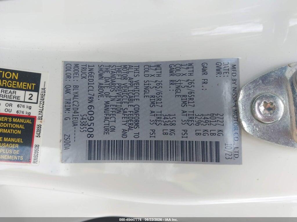 1N6ED1CL7RN609508 2024 NISSAN FRONTIER photo no. 9