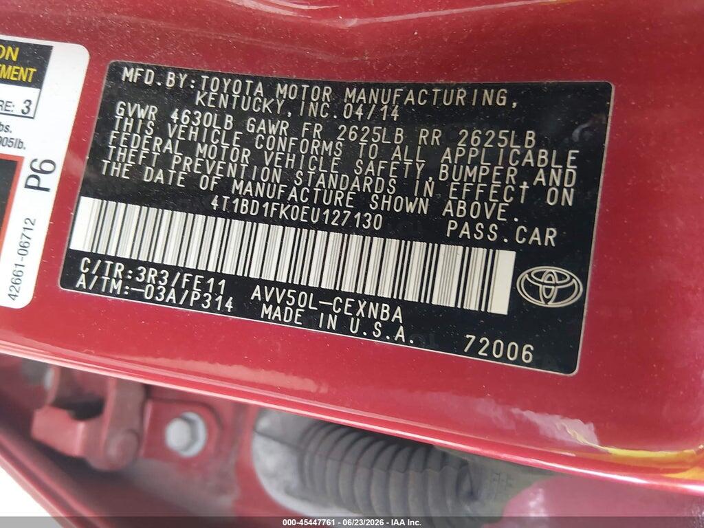 4T1BD1FK0EU127130 2014 TOYOTA CAMRY HYBRID photo no. 9