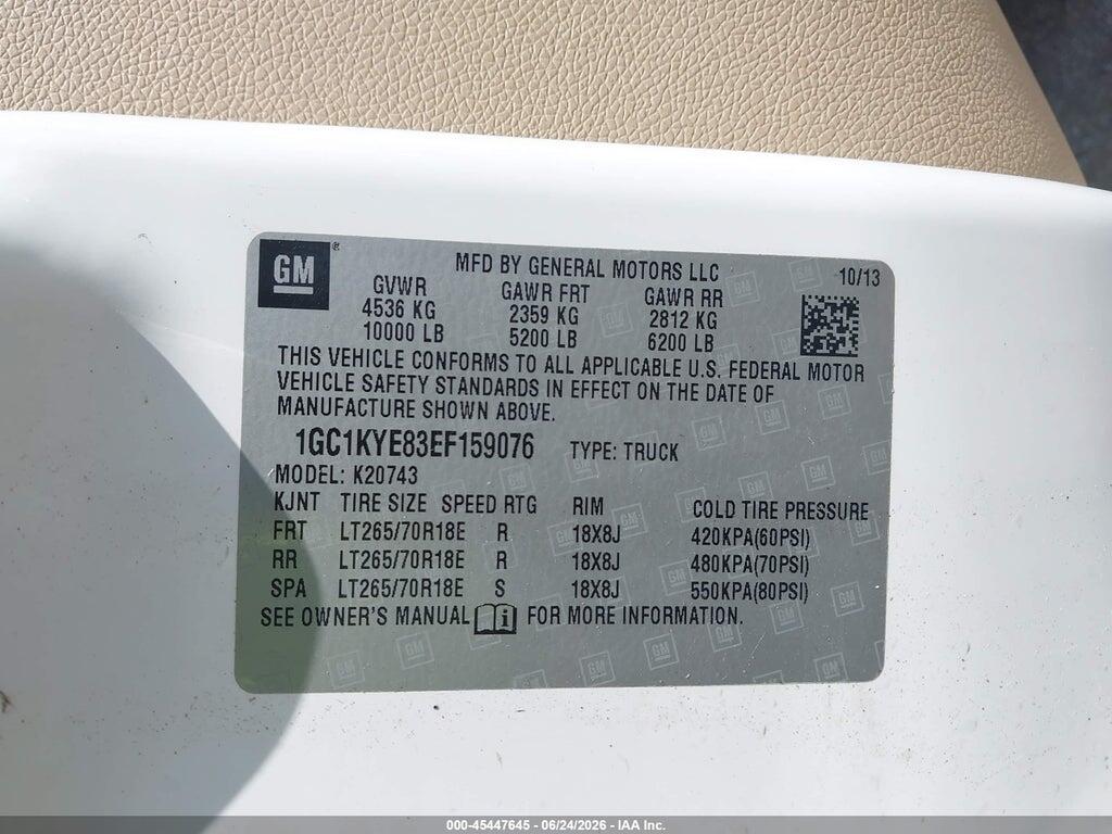 1GC1KYE83EF159076 2014 CHEVROLET SILVERADO 2500HD photo no. 6