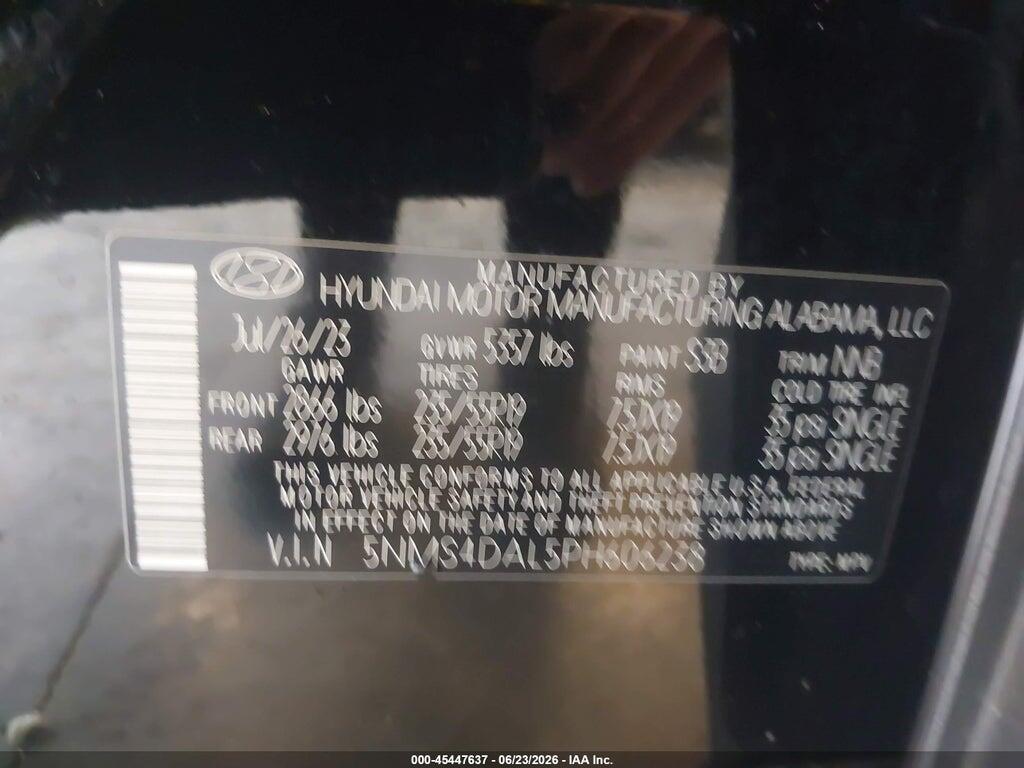 5NMS4DAL5PH606238 2023 HYUNDAI SANTA FE photo no. 9