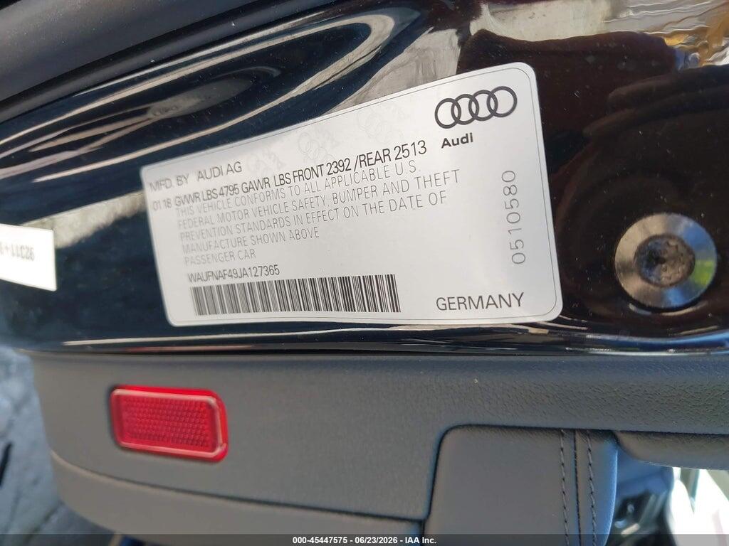 WAUFNAF49JA127365 2018 AUDI A4 photo no. 9