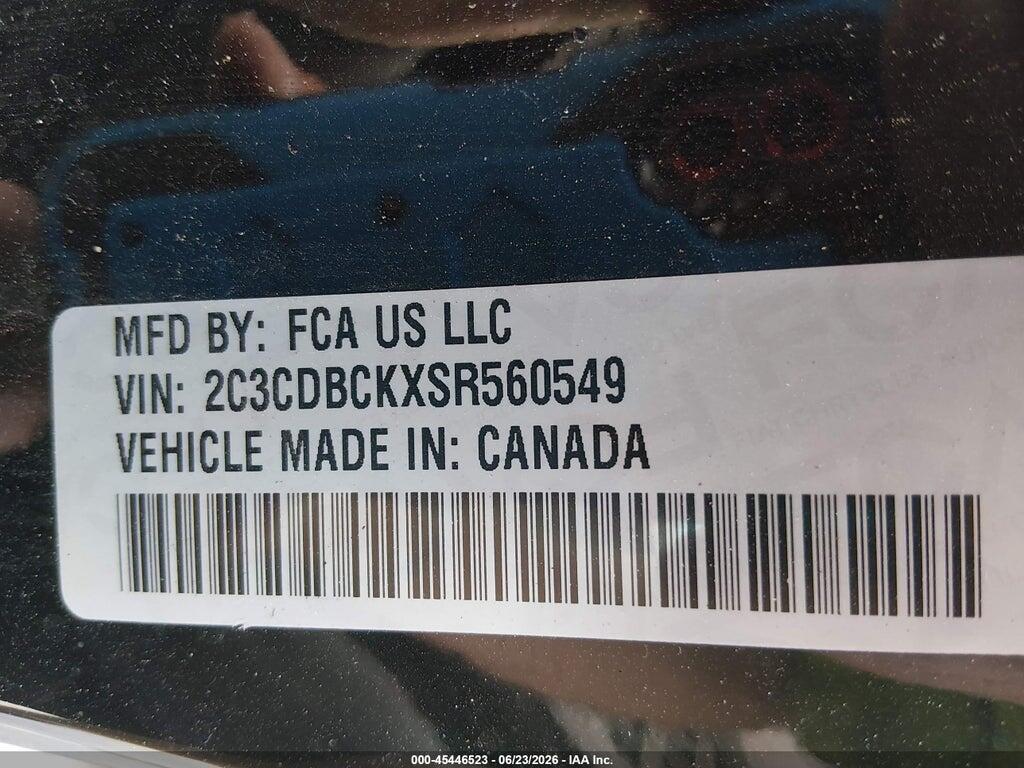 2C3CDBCKXSR560549 2025 DODGE CHARGER DAYTONA photo no. 9