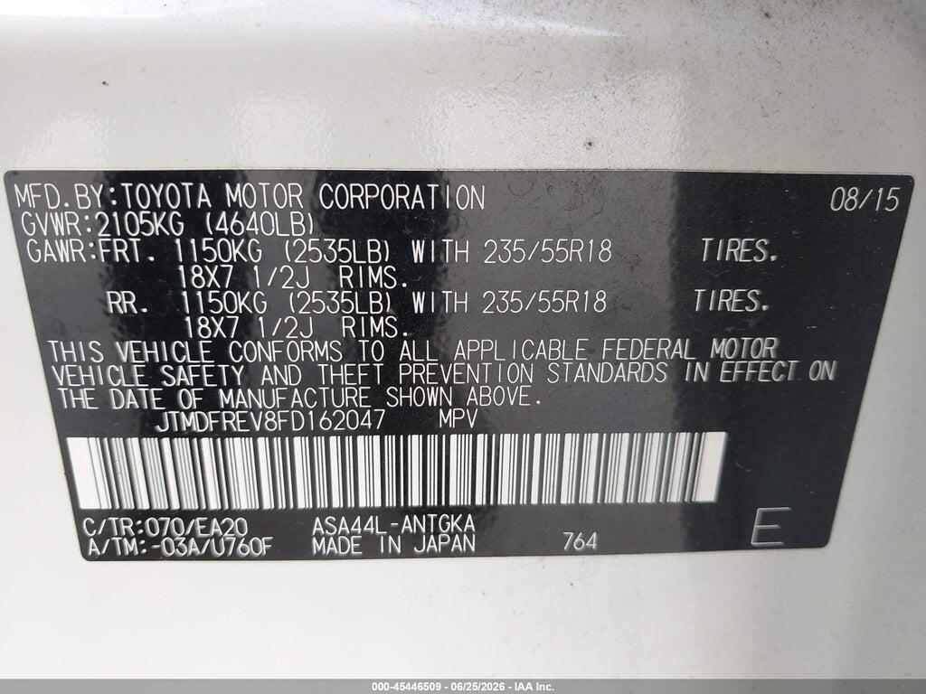JTMDFREV8FD162047 2015 TOYOTA RAV4 photo no. 9