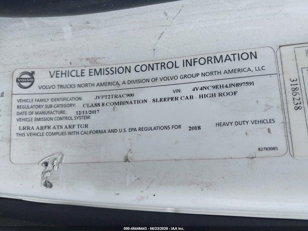 4V4NC9EH4JN897591 2018 VOLVO VNL photo no. 9