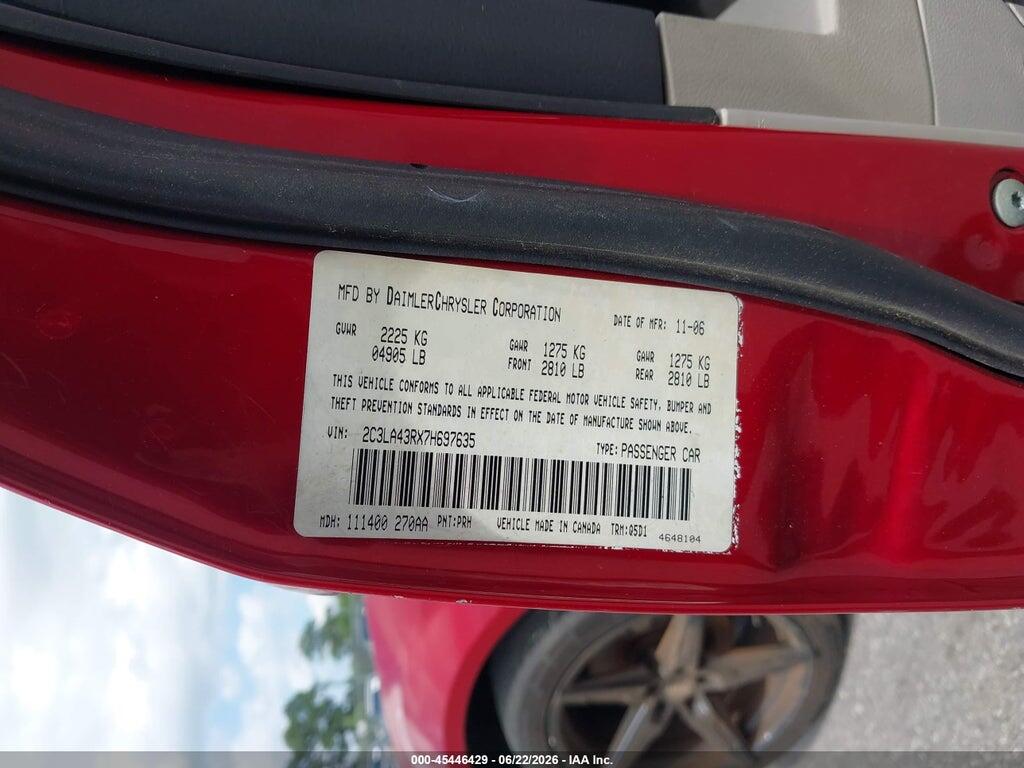 2C3LA43RX7H697635 2007 CHRYSLER 300 photo no. 9