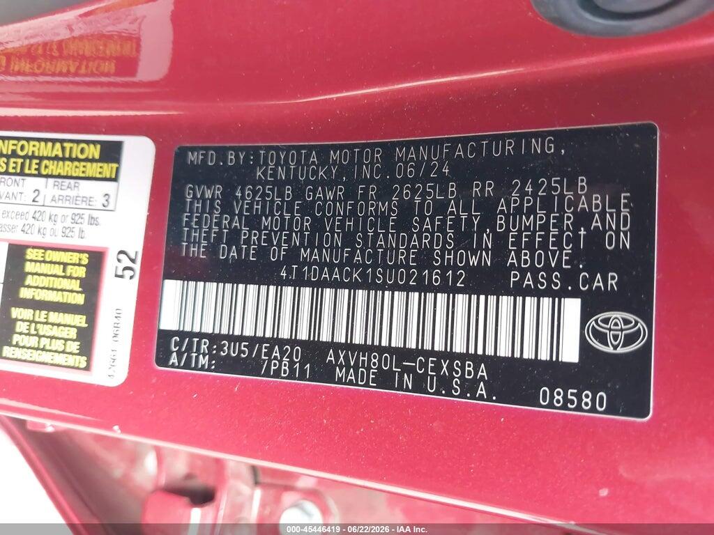 4T1DAACK1SU021612 2025 TOYOTA CAMRY photo no. 9