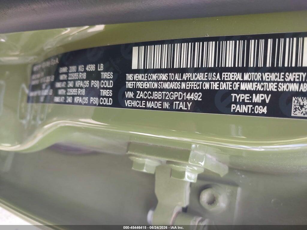 ZACCJBBT2GPD14492 2016 JEEP RENEGADE photo no. 9