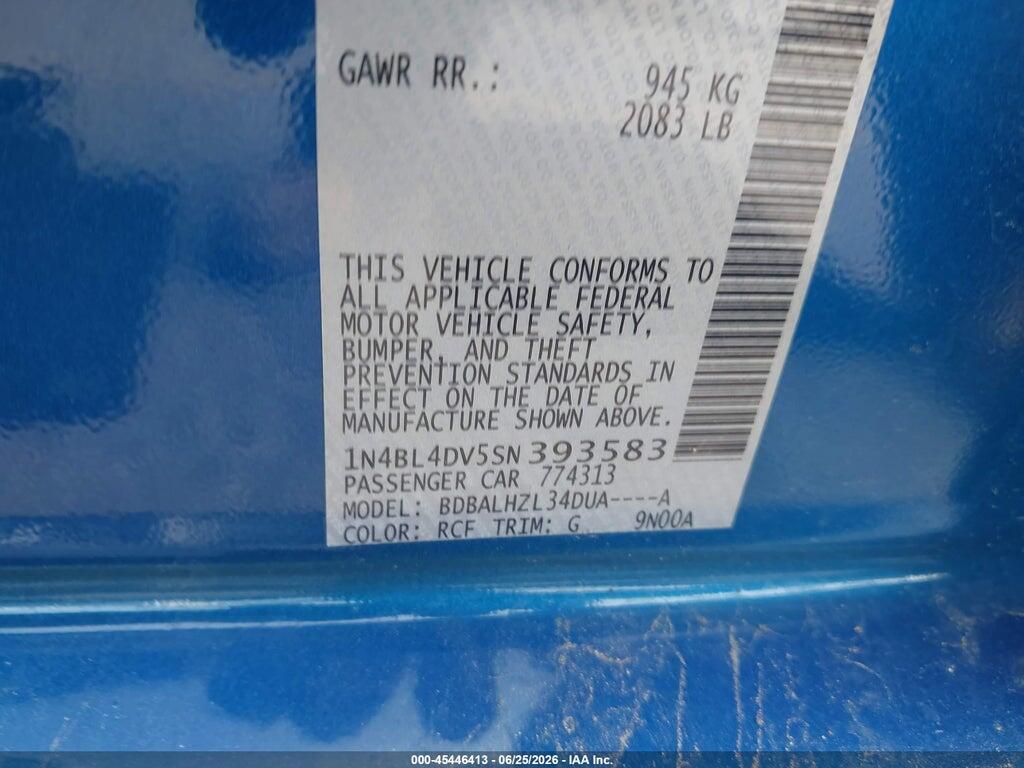 1N4BL4DV5SN393583 2025 NISSAN ALTIMA photo no. 9