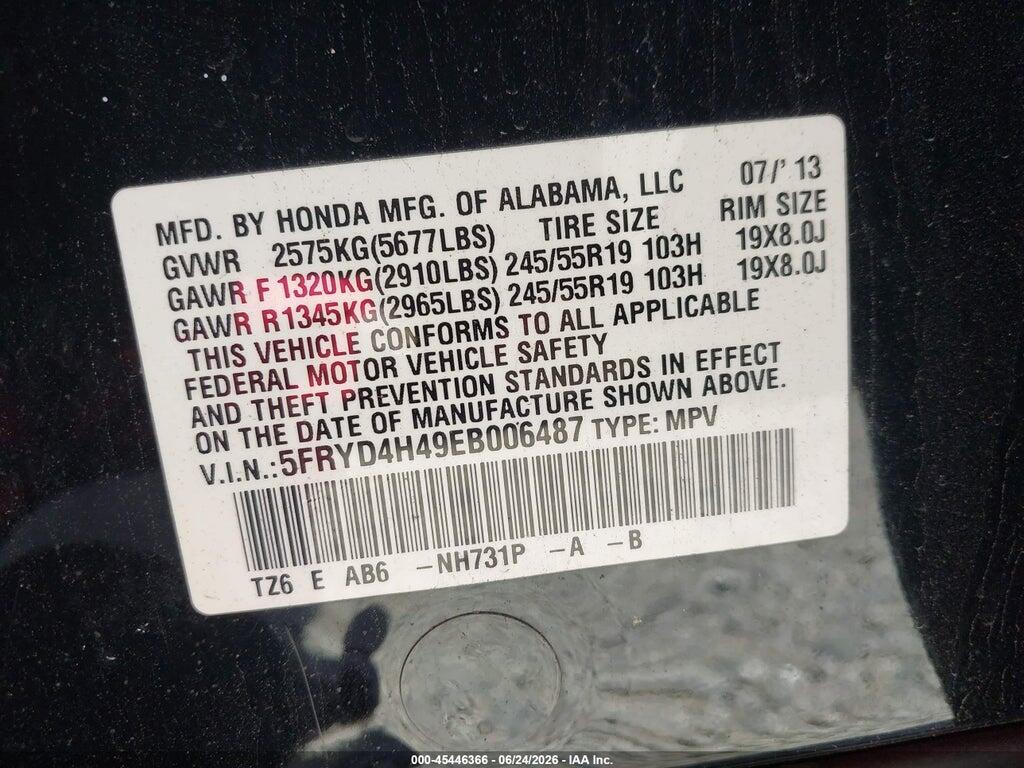 5FRYD4H49EB006487 2014 ACURA MDX photo no. 9
