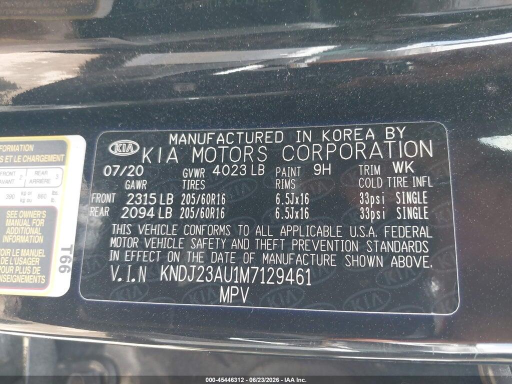 KNDJ23AU1M7129461 2021 KIA SOUL photo no. 9