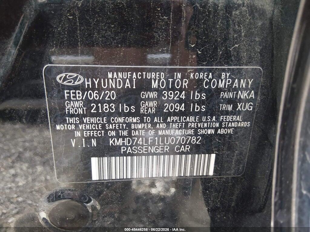 KMHD74LF1LU070782 2020 HYUNDAI ELANTRA photo no. 9