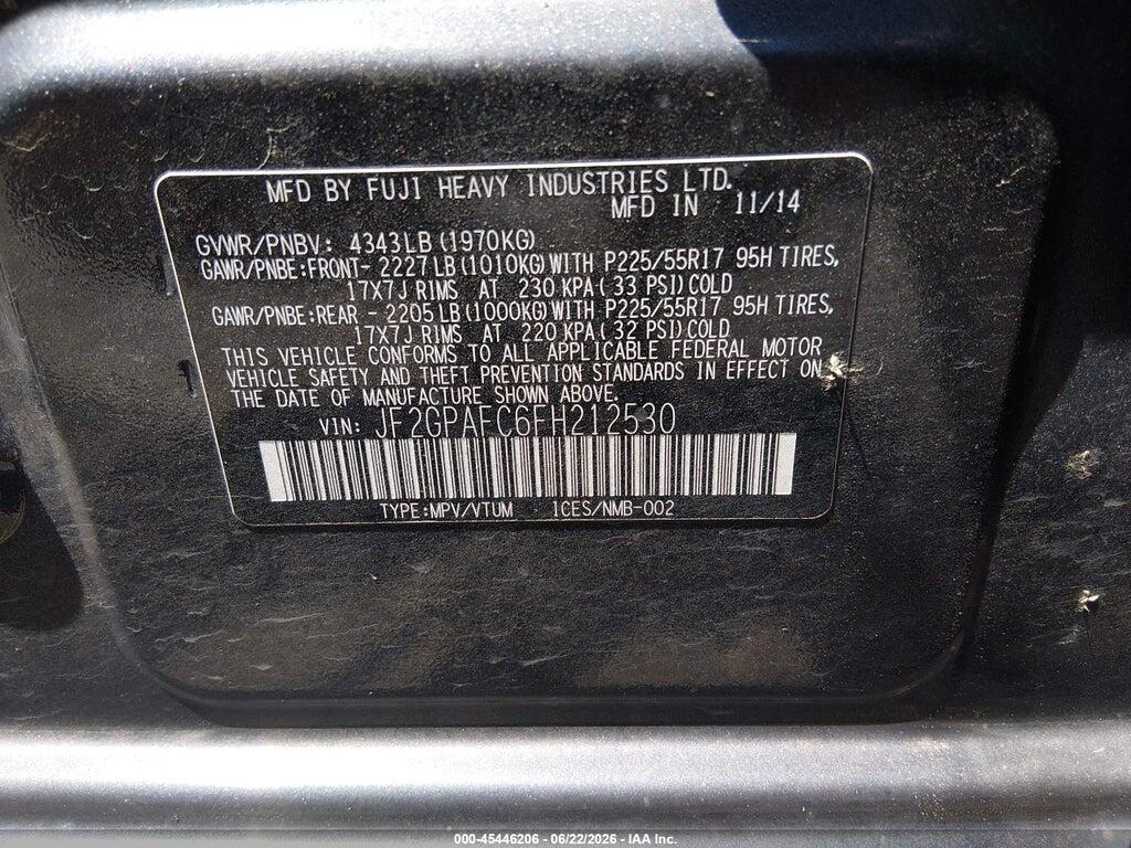JF2GPAFC6FH212530 2015 SUBARU XV CROSSTREK photo no. 9