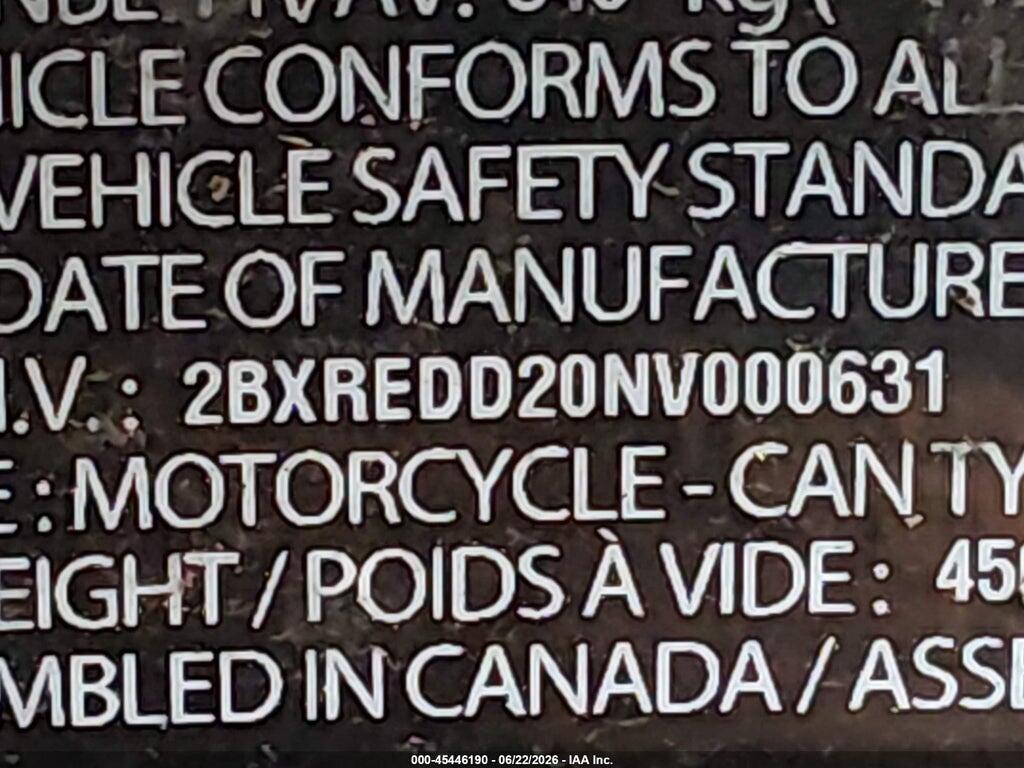 2BXREDD20NV000631 2022 CAN-AM SPYDER ROADSTER photo no. 10