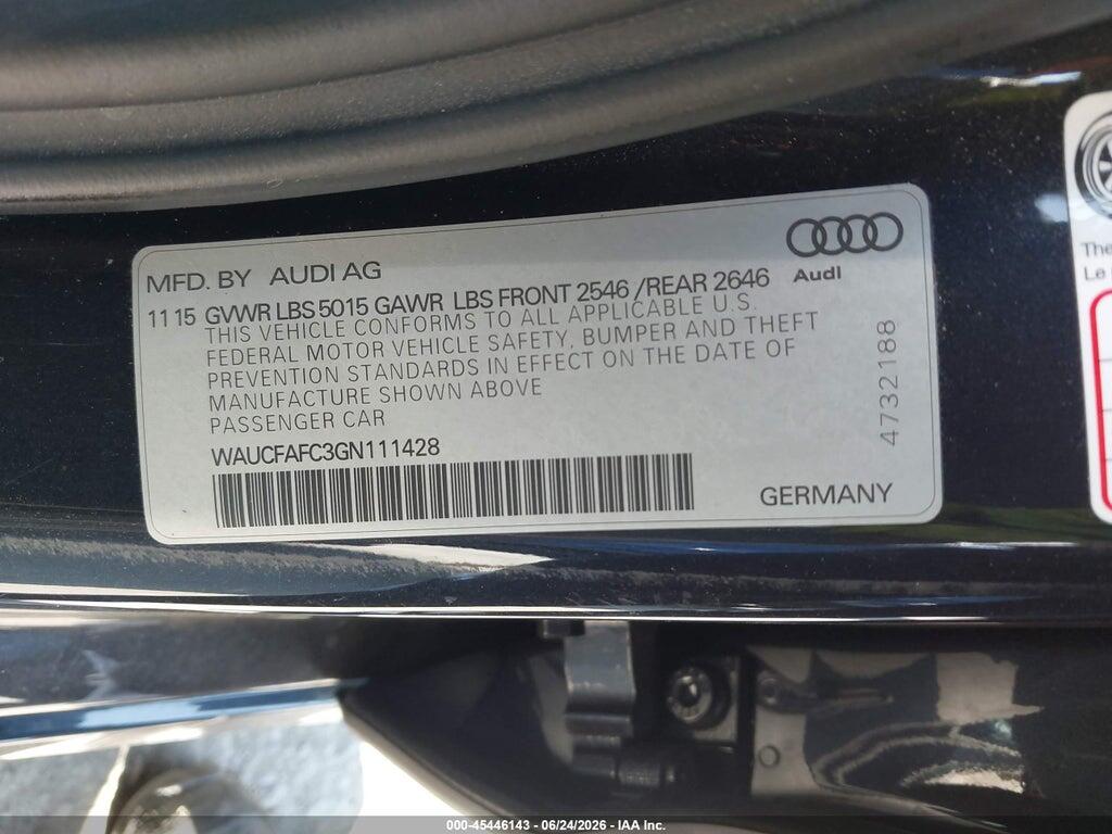 WAUCFAFC3GN111428 2016 AUDI A6 photo no. 9