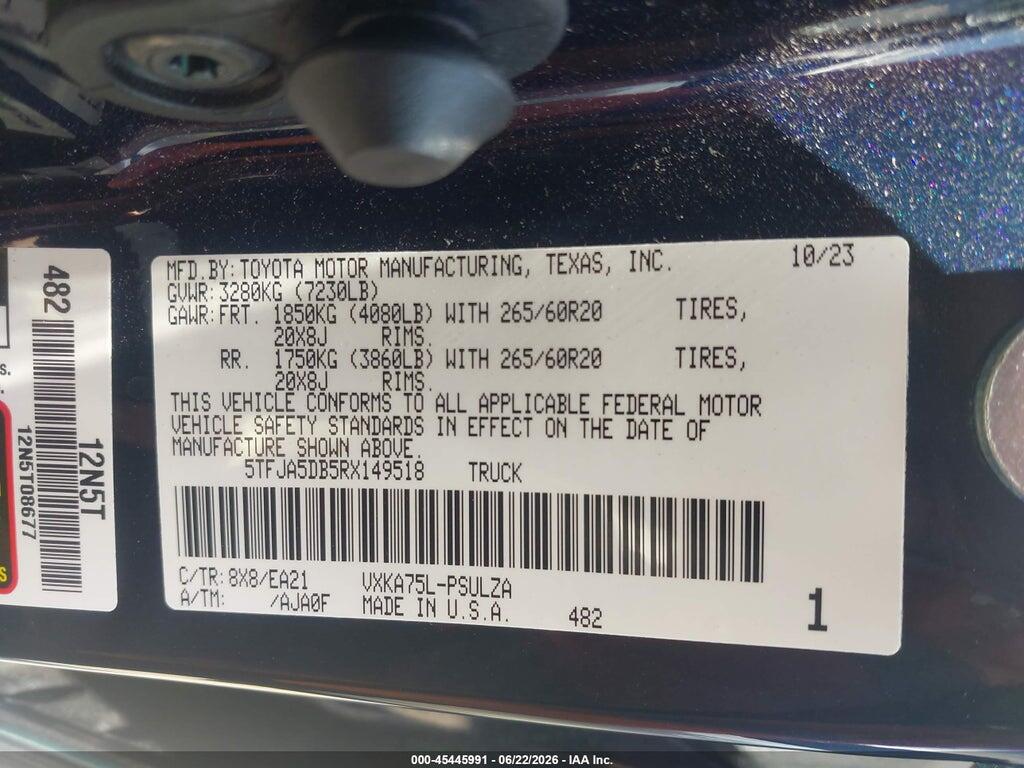 5TFJA5DB5RX149518 2024 TOYOTA TUNDRA photo no. 9