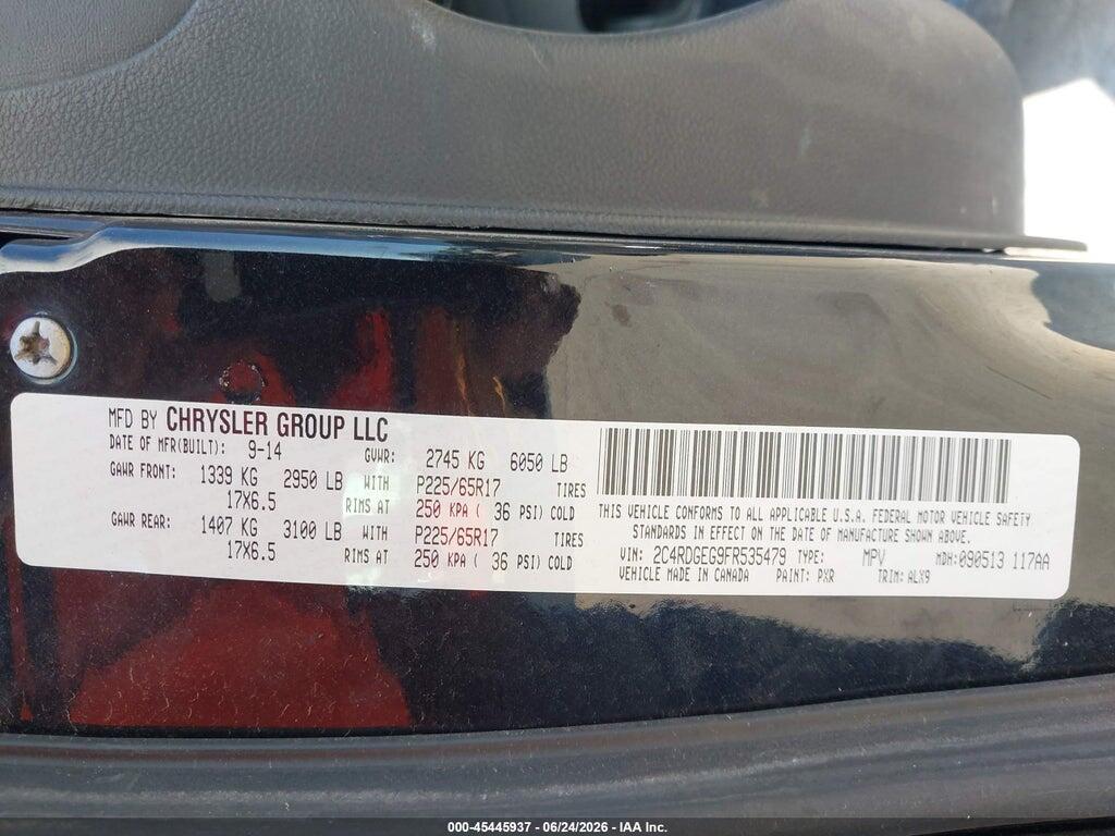 2C4RDGEG9FR535479 2015 DODGE GRAND CARAVAN photo no. 9