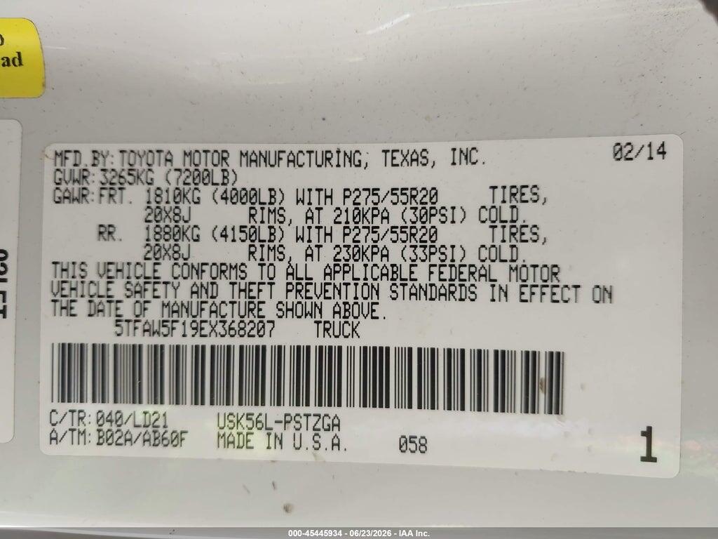 5TFAW5F19EX368207 2014 TOYOTA TUNDRA photo no. 9