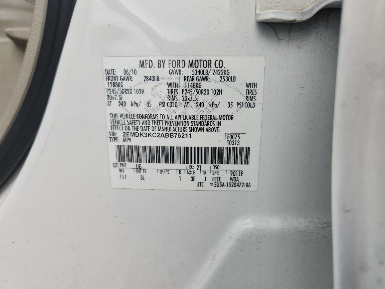 2010 FORD EDGE LIMITED — Фото 13 из 13