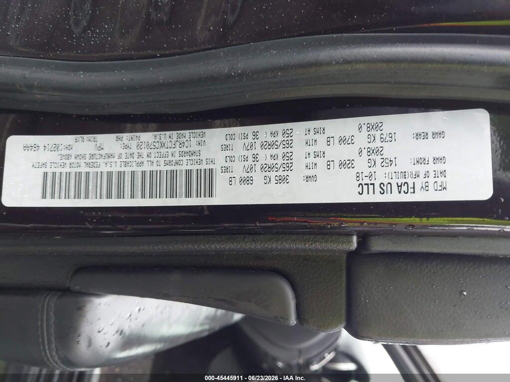 1C4RJFCTXKC570120 2019 JEEP GRAND CHEROKEE photo no. 9
