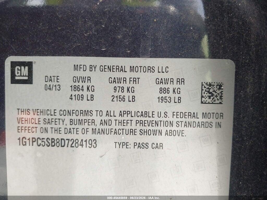 1G1PC5SB8D7284193 2013 CHEVROLET CRUZE photo no. 9