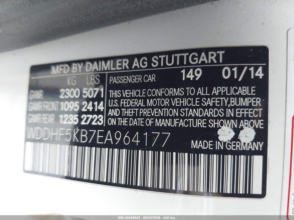 WDDHF5KB7EA964177 2014 MERCEDES-BENZ E 350 photo no. 9