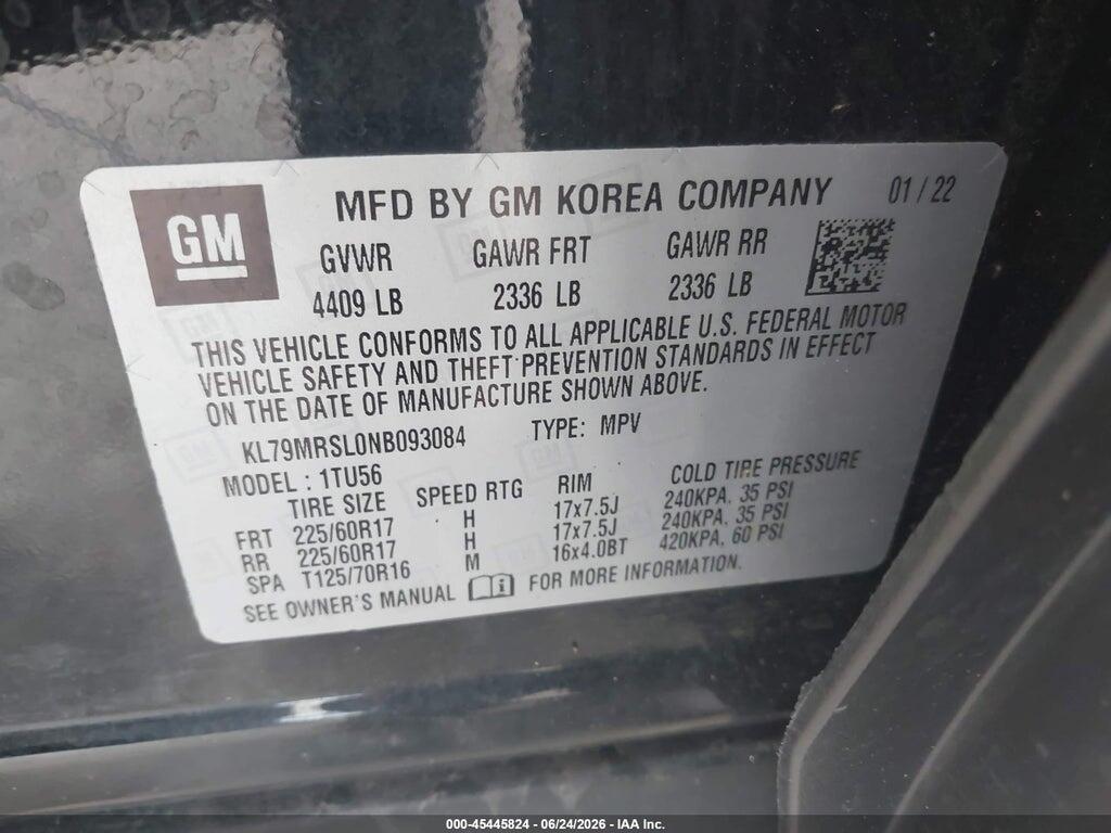 KL79MRSL0NB093084 2022 CHEVROLET TRAILBLAZER photo no. 9