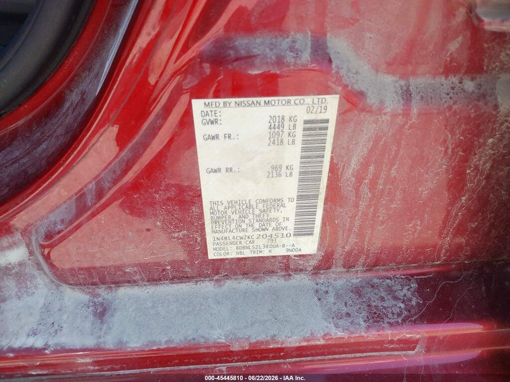 1N4BL4CW2KC204510 2019 NISSAN ALTIMA photo no. 9