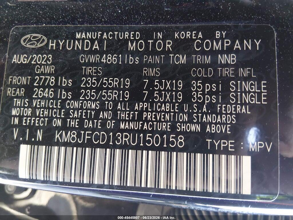KM8JFCD13RU150158 2024 HYUNDAI TUCSON HYBRID photo no. 9