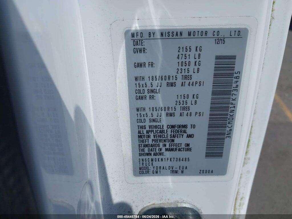 3N6CM0KN1FK736485 2015 NISSAN NV200 photo no. 9