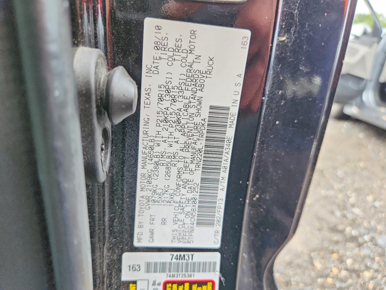 2011 TOYOTA TACOMA BASE — Фото 12 из 12