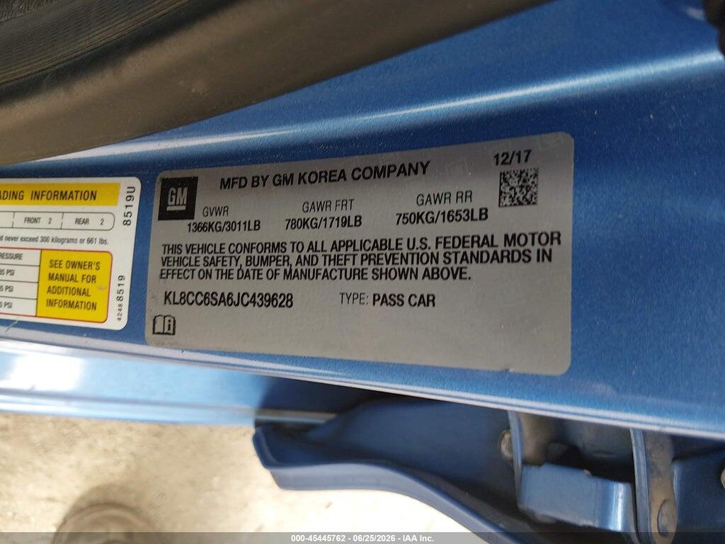 KL8CC6SA6JC439628 2018 CHEVROLET SPARK photo no. 9