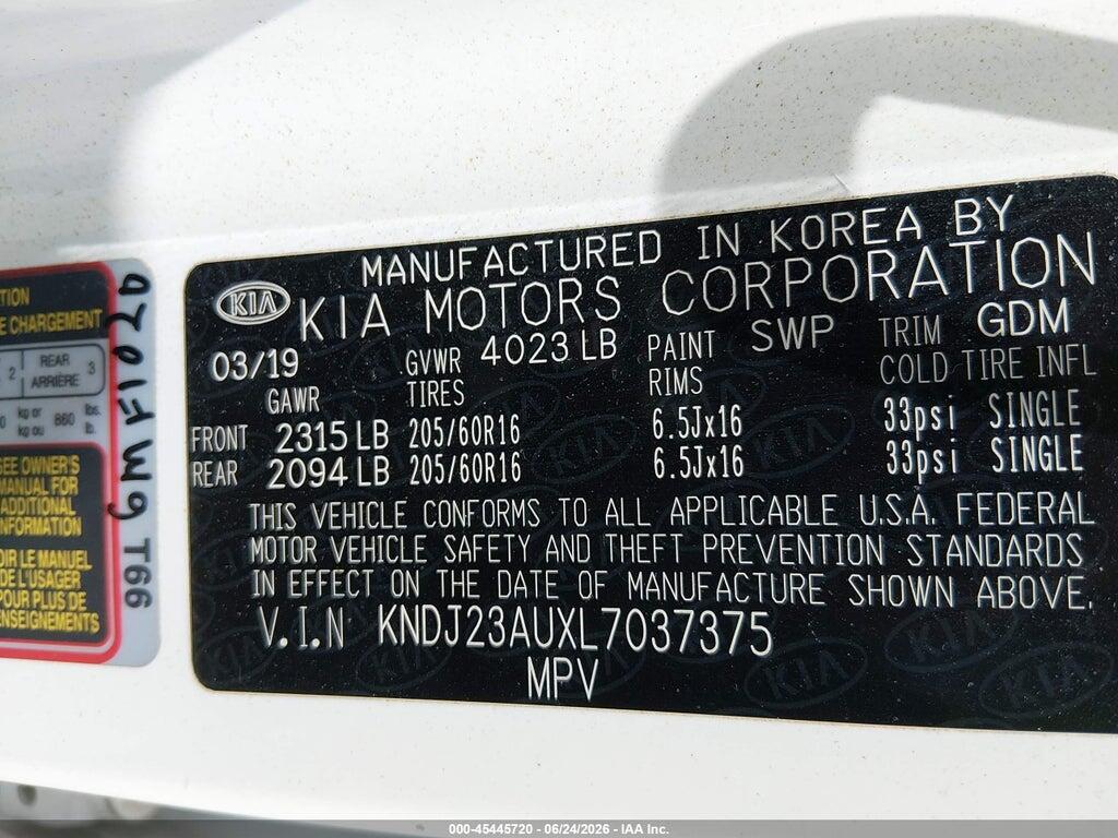 KNDJ23AUXL7037375 2020 KIA SOUL photo no. 9