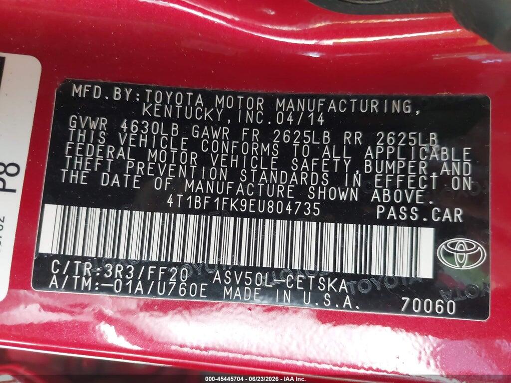 4T1BF1FK9EU804735 2014 TOYOTA CAMRY photo no. 9