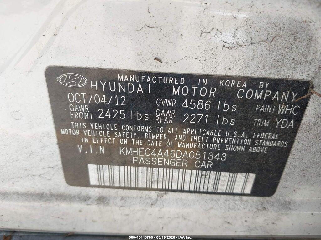 KMHEC4A46DA051343 2013 HYUNDAI SONATA HYBRID photo no. 9