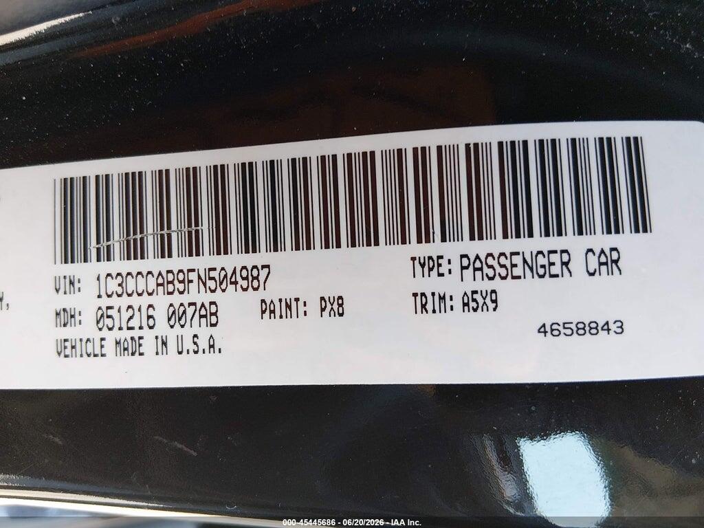 1C3CCCAB9FN504987 2015 CHRYSLER 200 photo no. 9